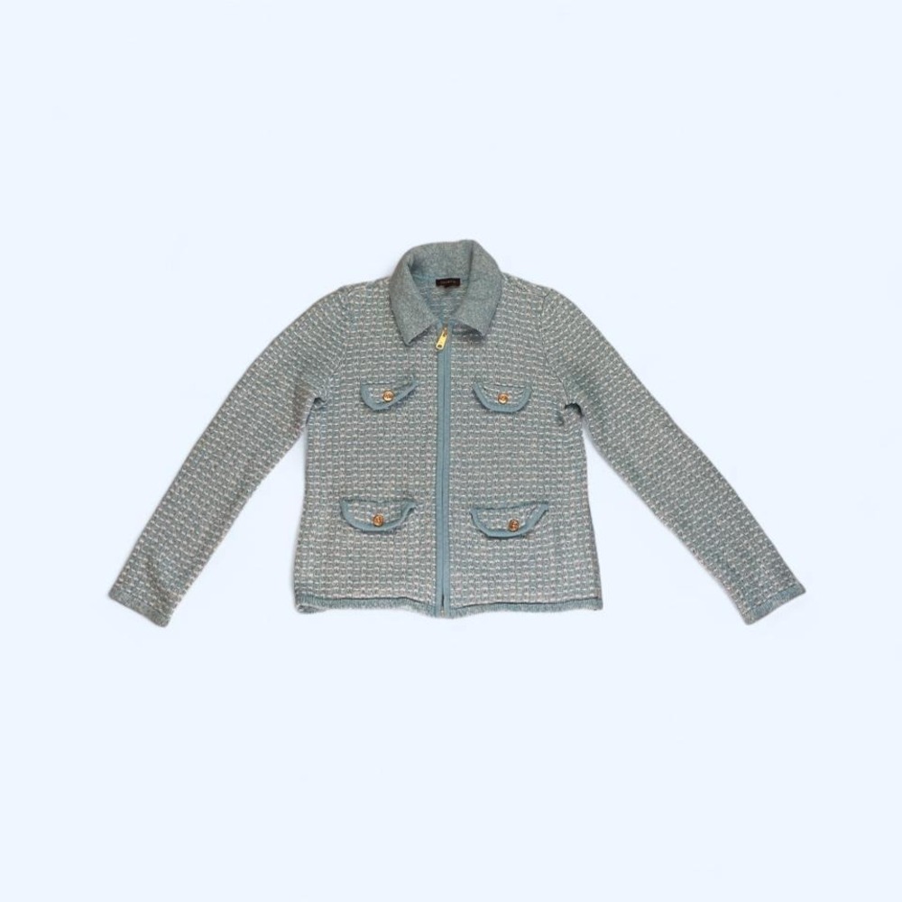 Talbots zip up‎ knitted cardigan size XS